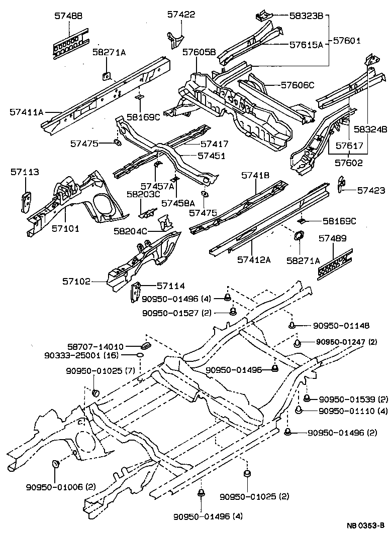 57412-12180 MEMBER, FLOOR SIDE, INNER LH product image