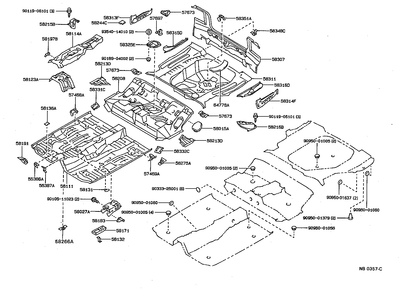 58307-1A201 PANEL SUB-ASSY, BODY LOWER BACK product image