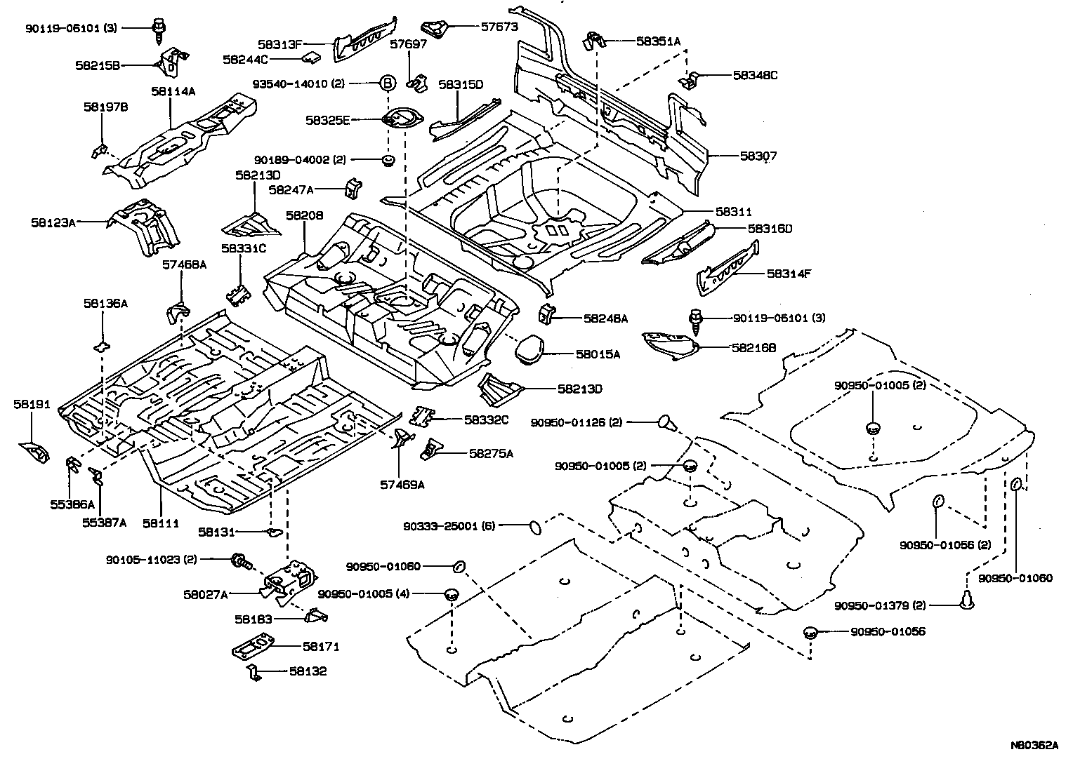 58062-12020 BRACKET SUB-ASSY, FUEL TANK MOUNTING, REAR product image