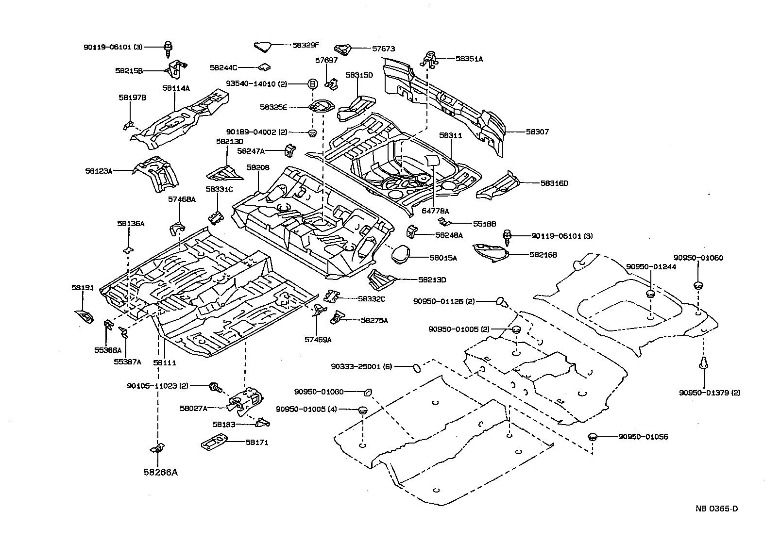 58331-12020 COVER, REAR FLOOR SIDE SERVICE HOLE, RH product image