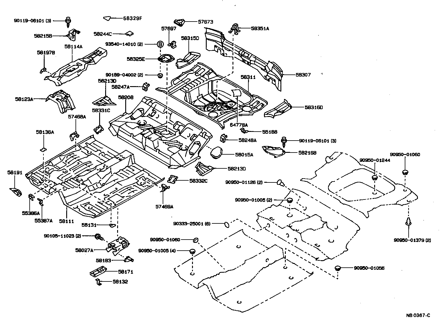 58307-1A071 PANEL SUB-ASSY, BODY LOWER BACK product image