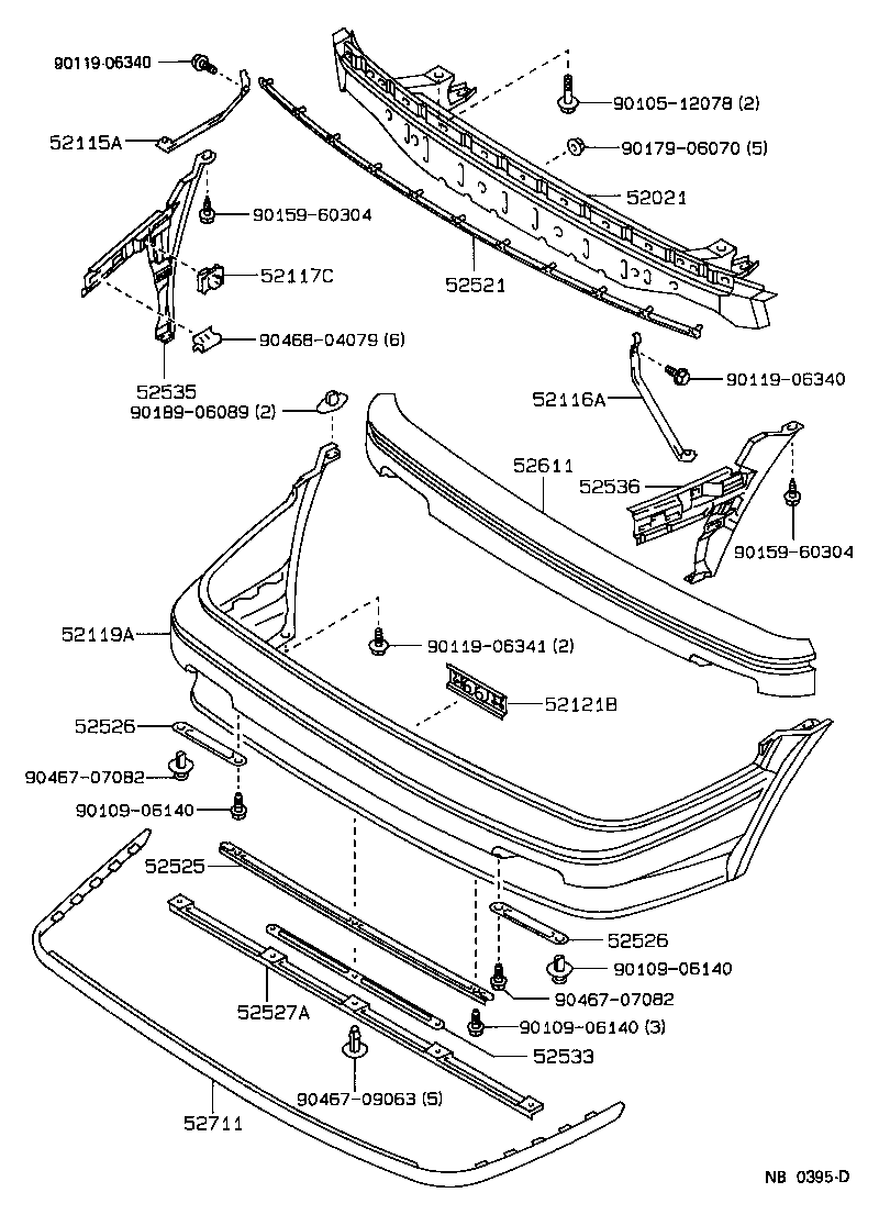 Toyota 52611-12120 ABSORBER, FRONT BUMPER ENERGY