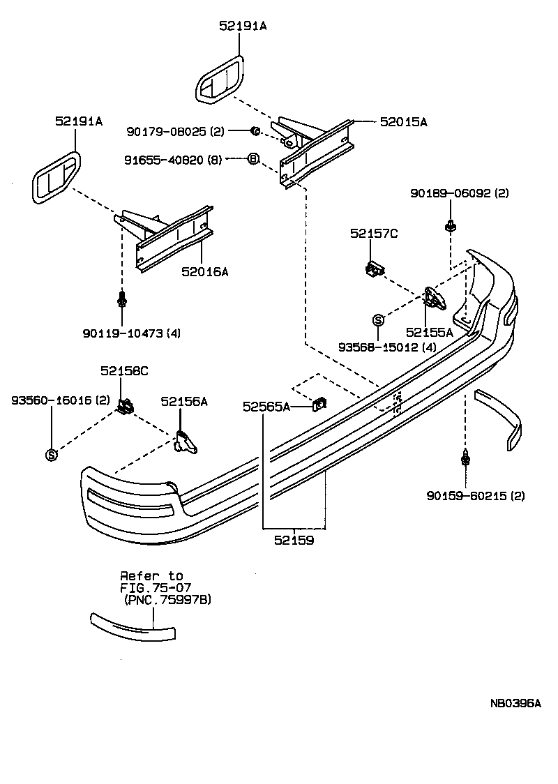 52105-12902-01 COVER, REAR BUMPER product image