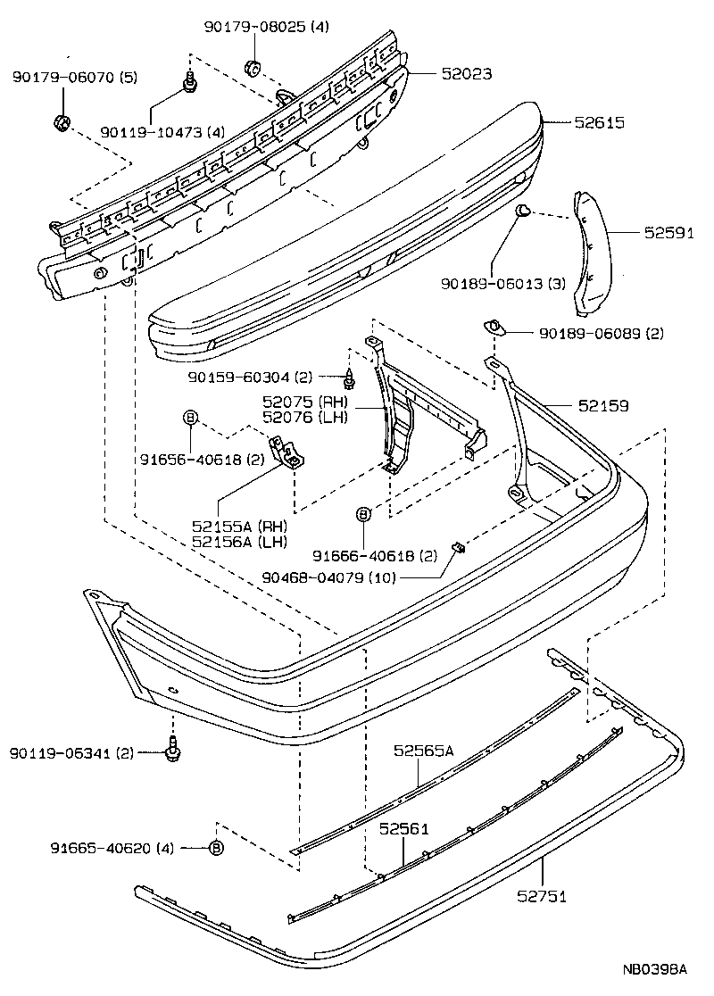 52159-12918 COVER, REAR BUMPER product image