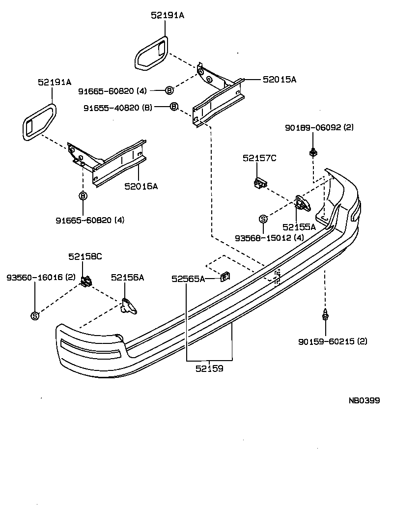 52105-12902-01 COVER, REAR BUMPER product image