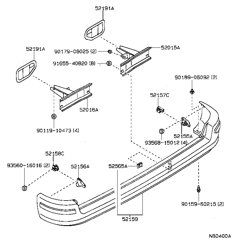 52015-12230 ARM SUB-ASSY, REAR BUMPER, RH product image