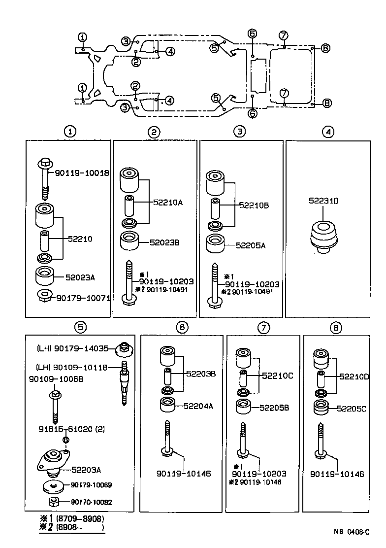 52210-30010 CUSHION ASSY, BODY MOUNTING, UPPER product image