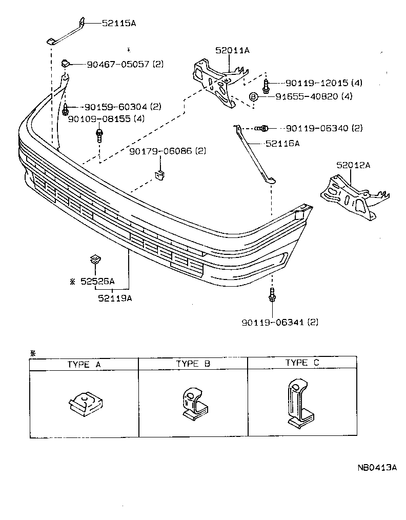 52011-12410 ARM SUB-ASSY, FRONT BUMPER, RH product image