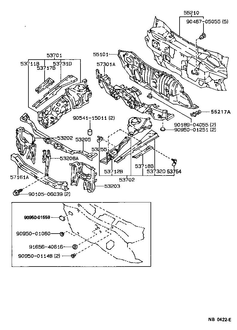 Toyota 55101-1A150 PANEL SUB-ASSY, DASH