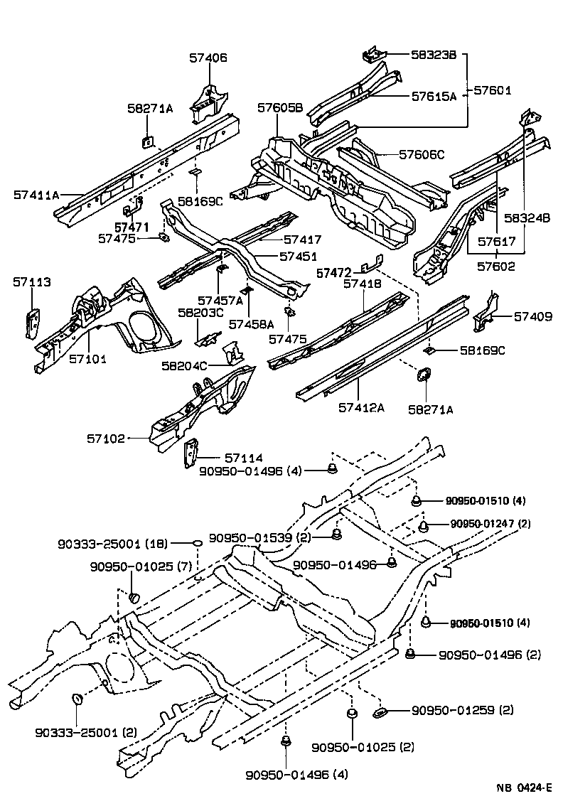 Toyota 58203-12030 BRACKET SUB-ASSY, EXHAUST PIPE MOUNTING
