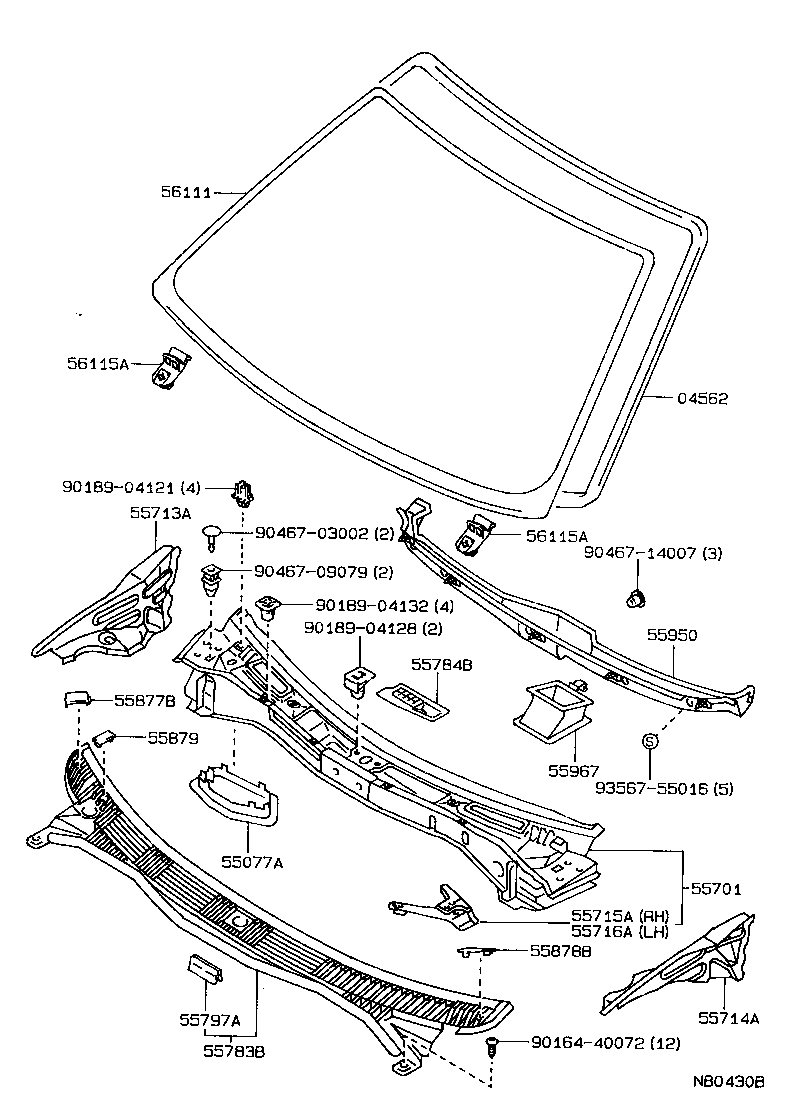 55700-12580 PANEL SUB-ASSY, COWL product image