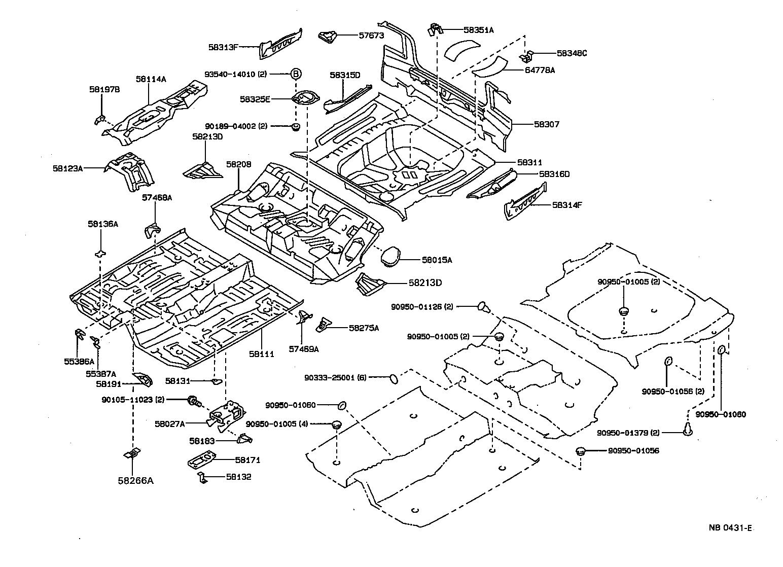 Toyota 58325-12040 COVER, REAR FLOOR SERVICE HOLE