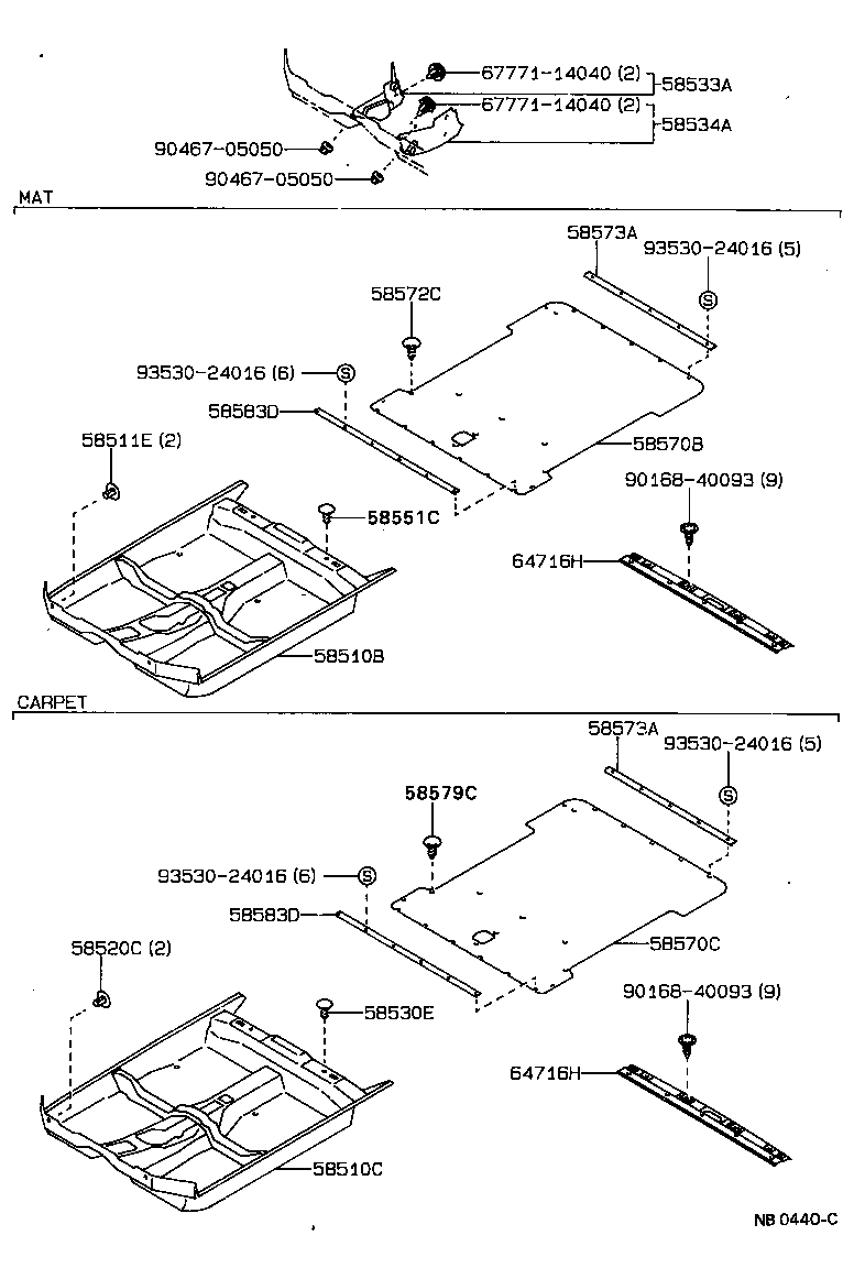 58581-13091-05 MAT ASSY, REAR FLOOR product image