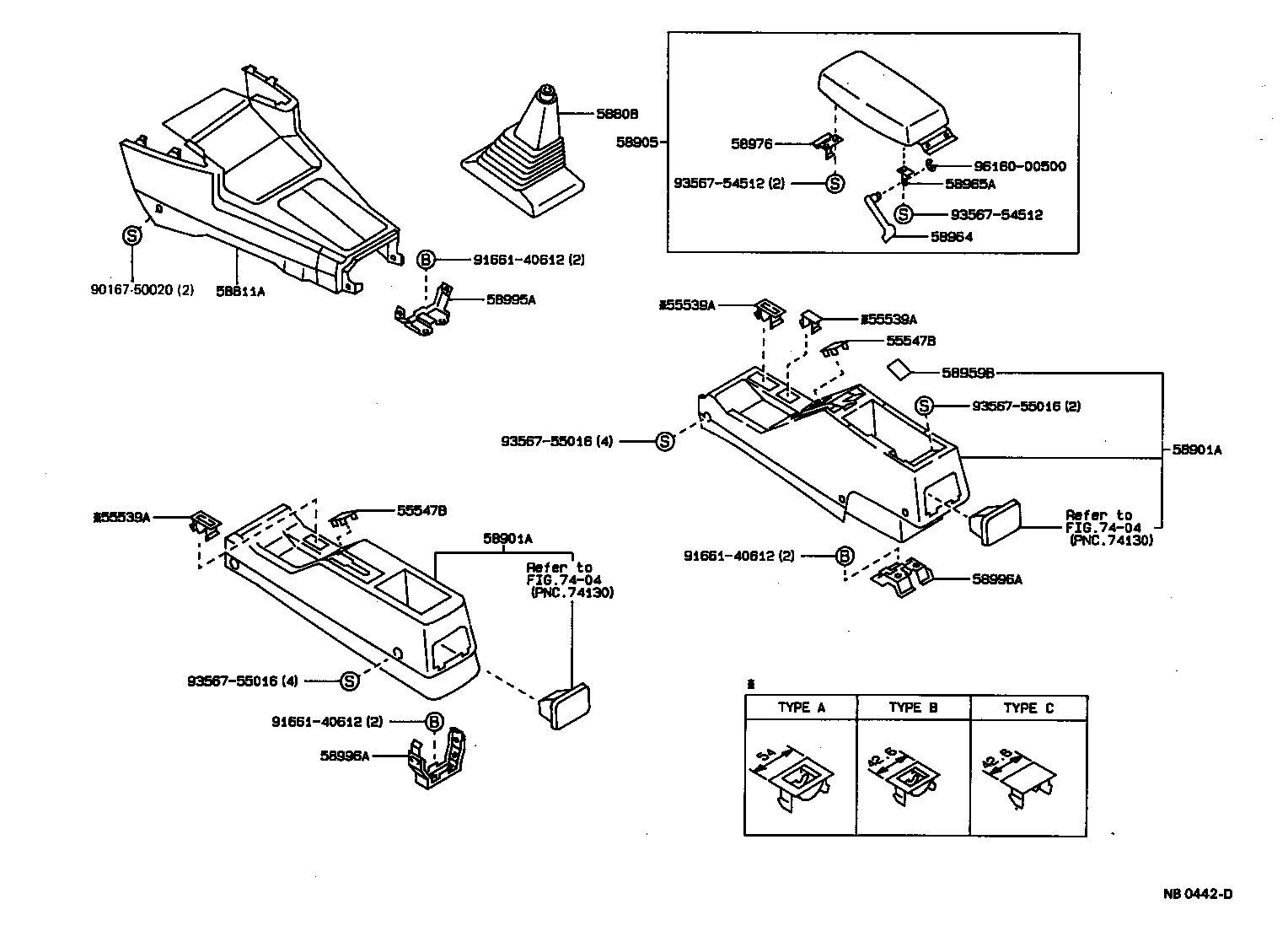 58811-12450-04 BOX, CONSOLE, FRONT product image