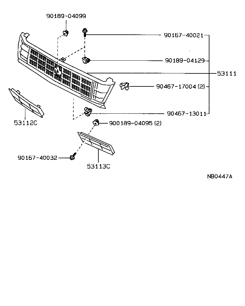 53112-30190 GRILLE, RADIATOR, LOWER RH product image