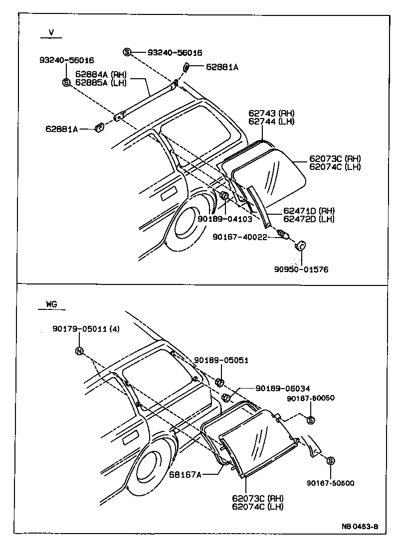 62072-12190 GLASS, QUARTER WINDOW, LH product image