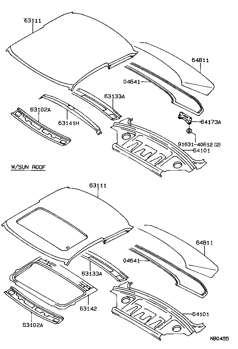63111-12901 PANEL, ROOF product image
