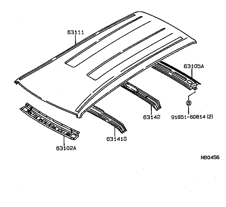 63111-12906 PANEL, ROOF product image