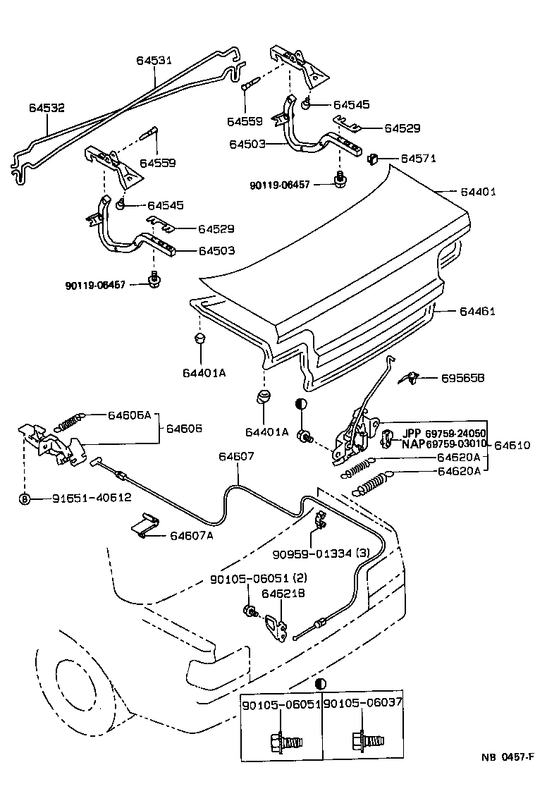 Toyota 64401-02030 PANEL SUB-ASSY, LUGGAGE COMPARTMENT DOOR