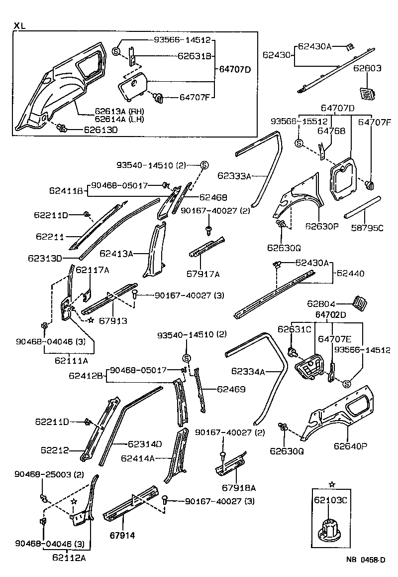 62333-12090-04 TRIM, REAR DOOR OPENING, RH product image