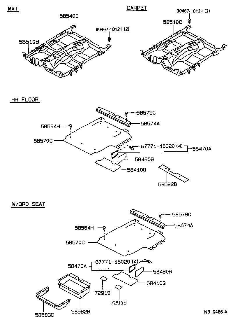 58510-3A720-04 CARPET ASSY, FRONT FLOOR, FRONT product image