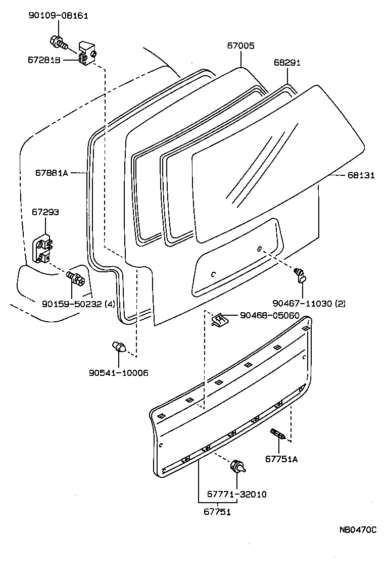 04562-12020 DAM KIT, BACK WINDOW GLASS ADHESIVE product image