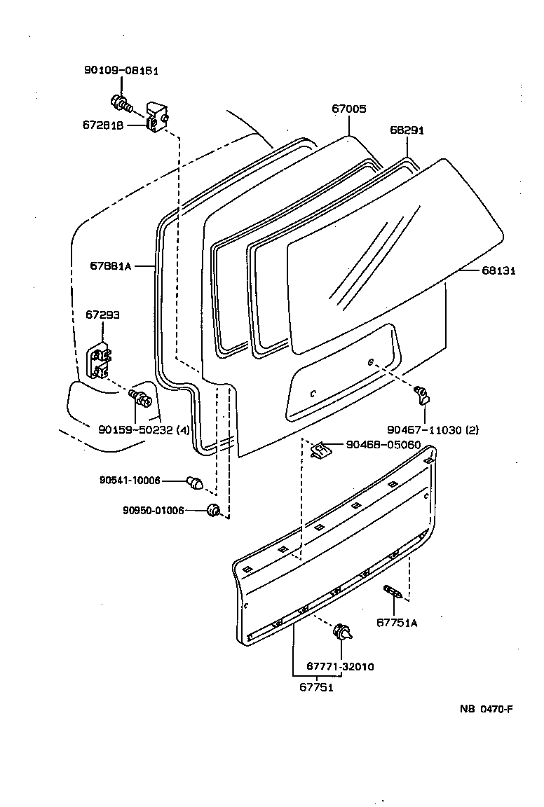 68131-1A080 GLASS, BACK DOOR product image