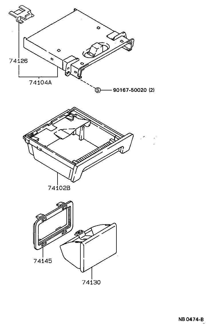 74145-12020-24 PLATE, REAR ASH RECEPTACLE product image