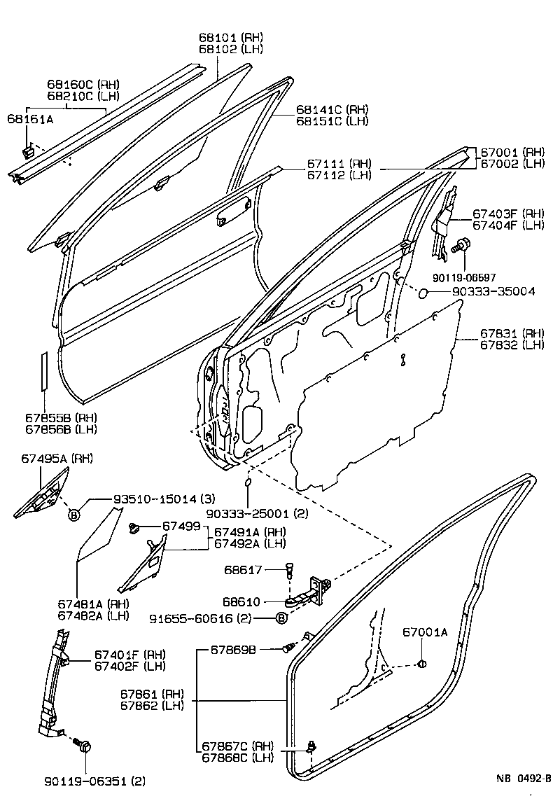 Toyota 67404-12100 FRAME SUB-ASSY, FRONT DOOR, REAR LOWER LH