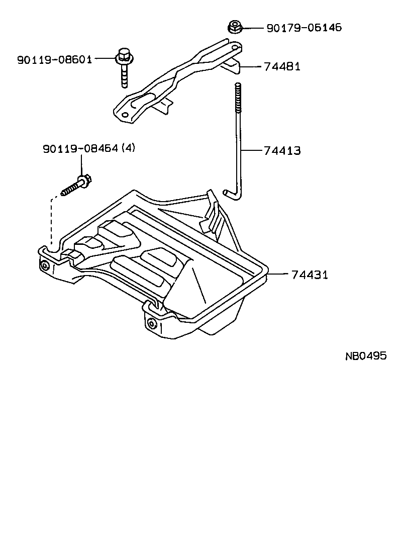 74404-30220 CLAMP, BATTERY HOLD DOWN product image