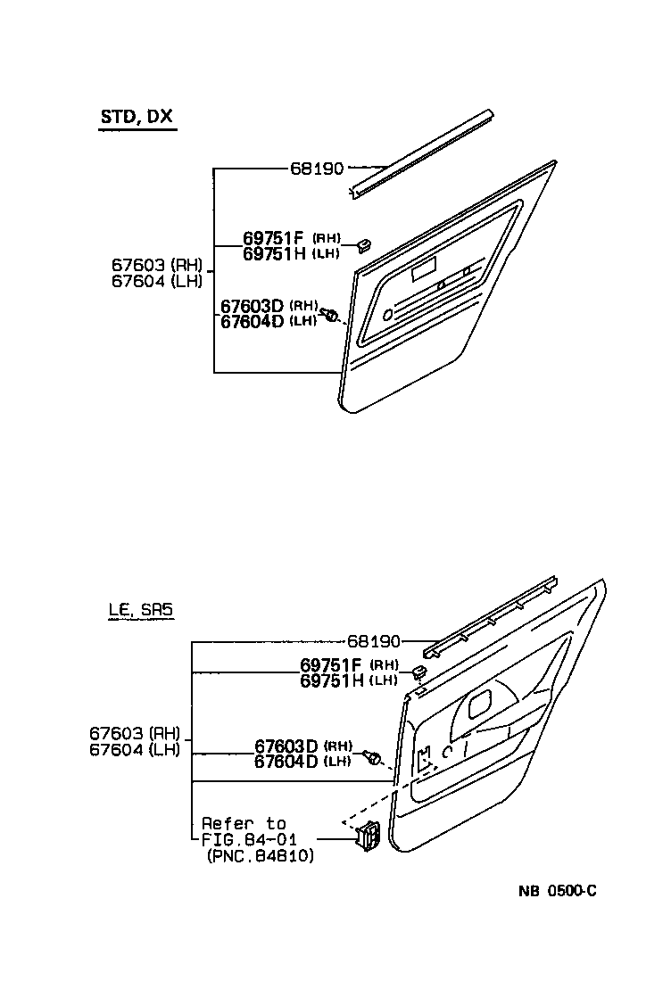 Toyota 67004-02010 PANEL SUB-ASSY, REAR DOOR, LH