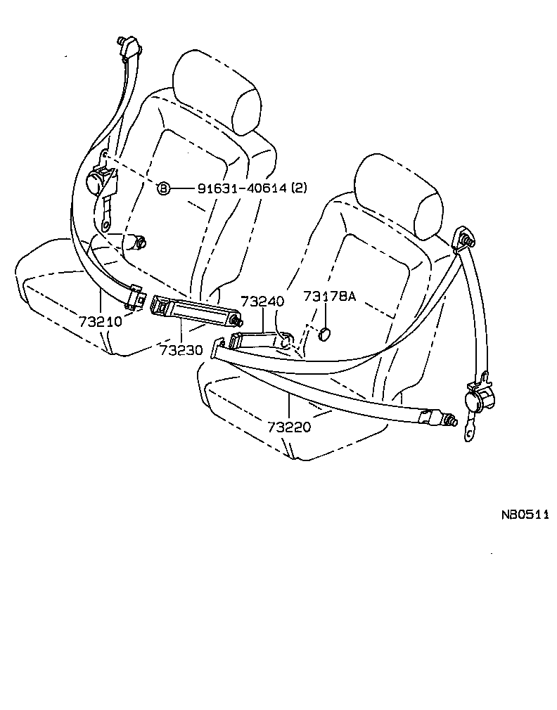 73012-12050 BRACKET ASSY, SEAT BELT INNER ANCHOR, LH product image