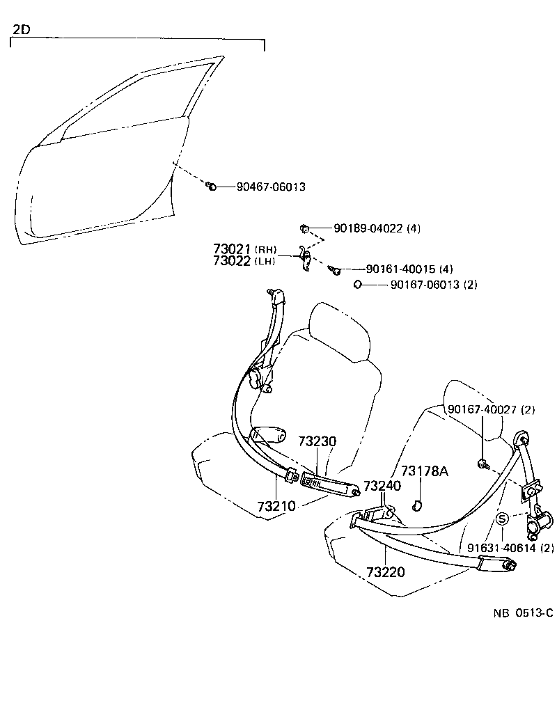 Toyota 73136-12010-02 COVER, SHOULDER BELT ANCHOR, LH