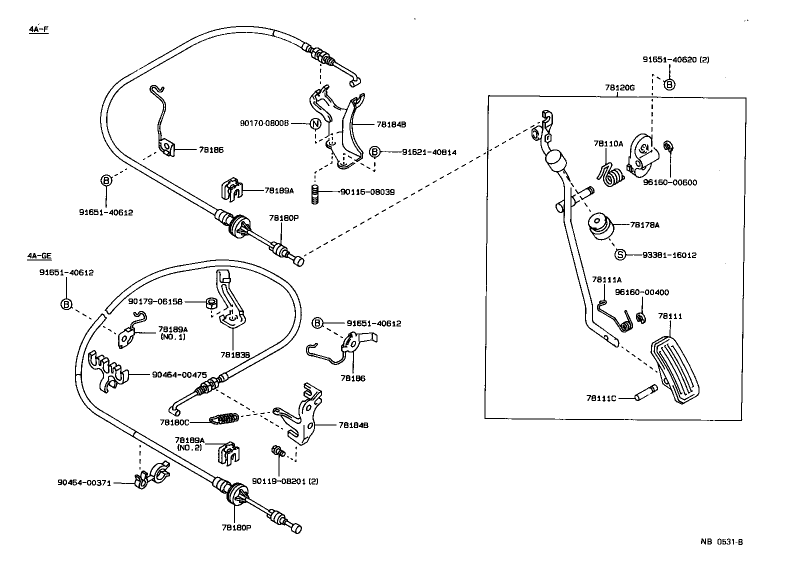 Toyota 78180-1A030 CABLE ASSY, ACCELERATOR CONTROL