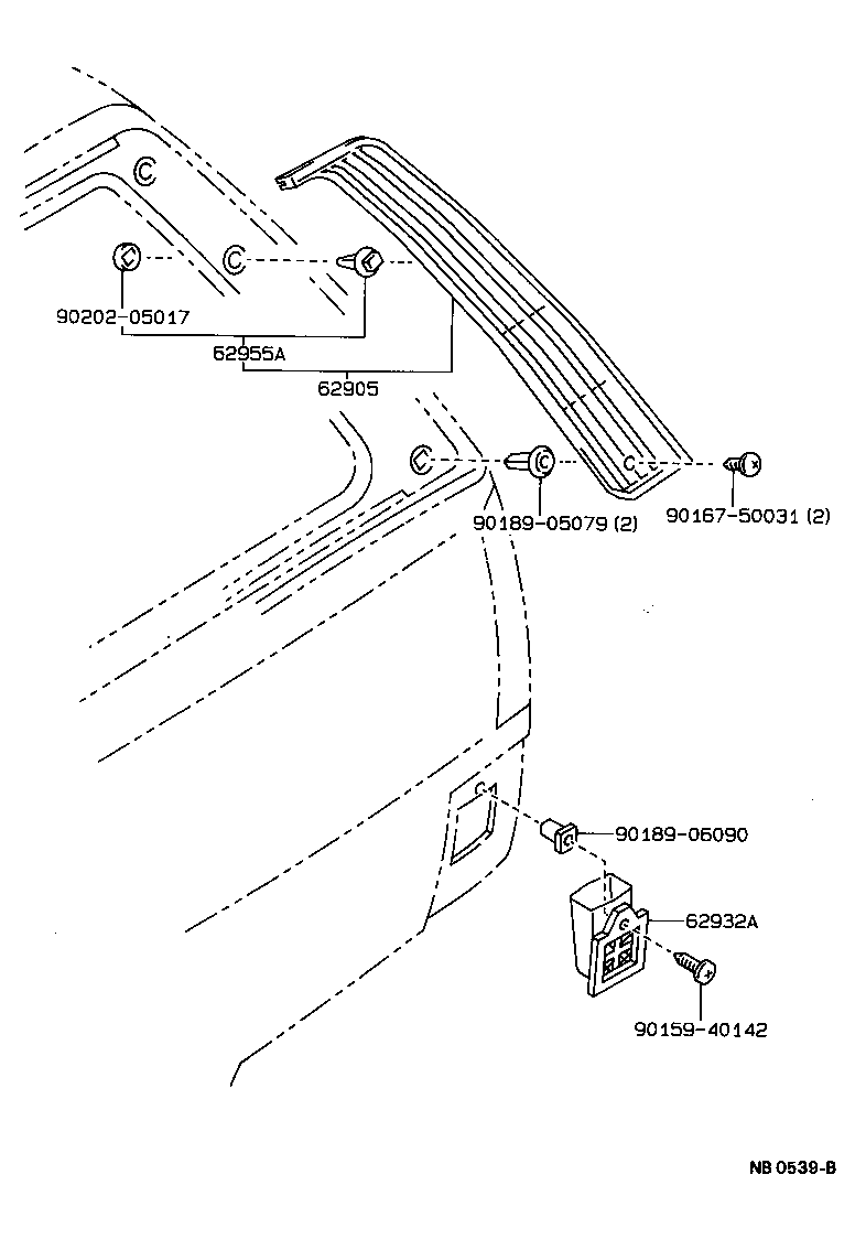 62940-13010 DUCT, QUARTER VENT, LH product image