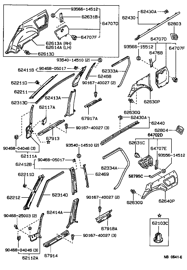 62333-13030-05 TRIM, REAR DOOR OPENING, RH product image