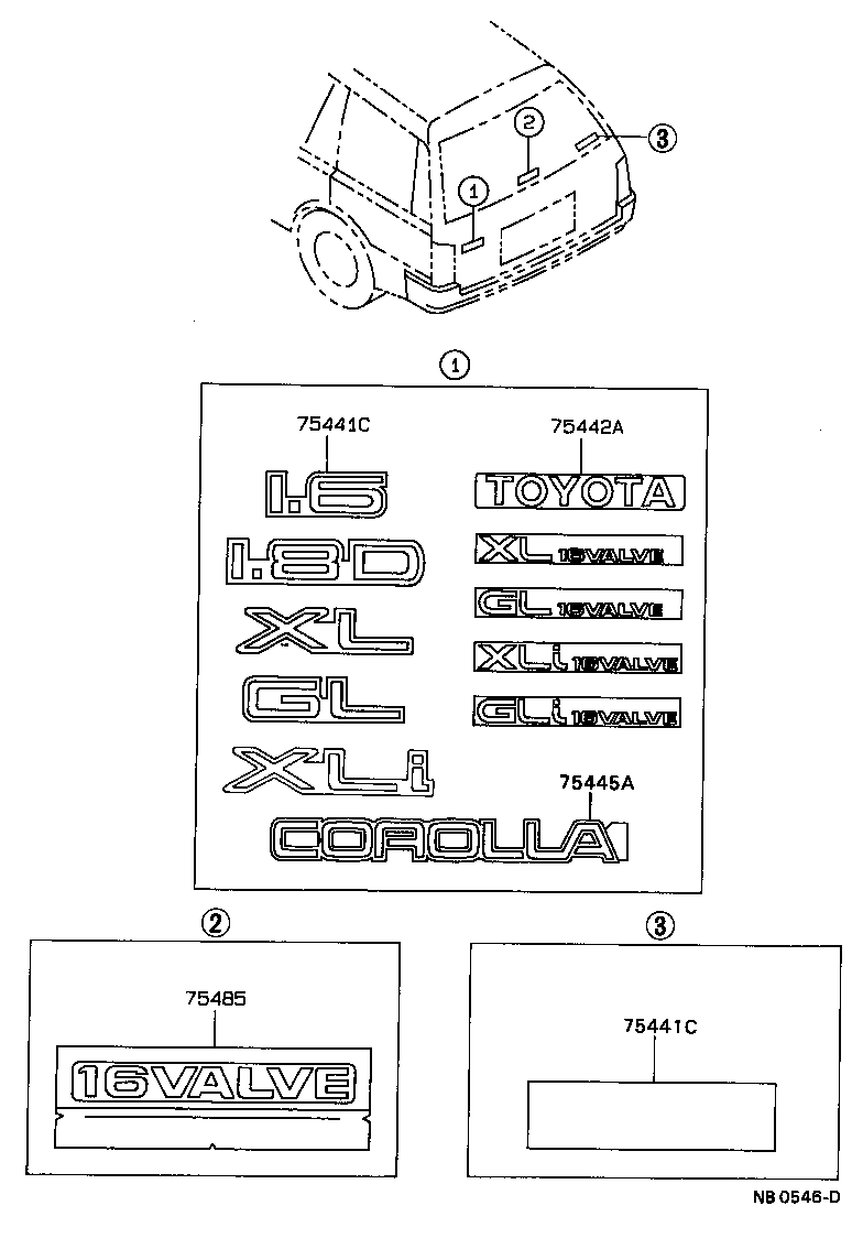 75321-12330 PLATE, RADIATOR GRILLE OR FRONT PANEL NAME product image