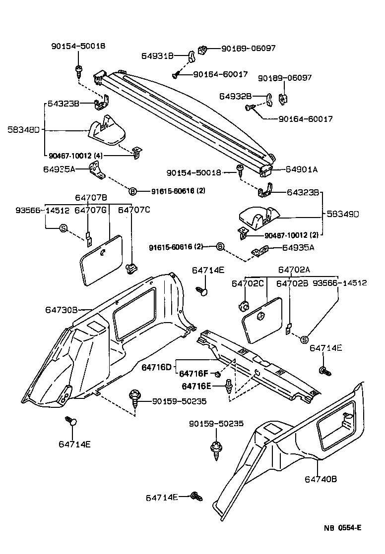Toyota 64330-1A230-05 PANEL ASSY, PACKAGE TRAY TRIM