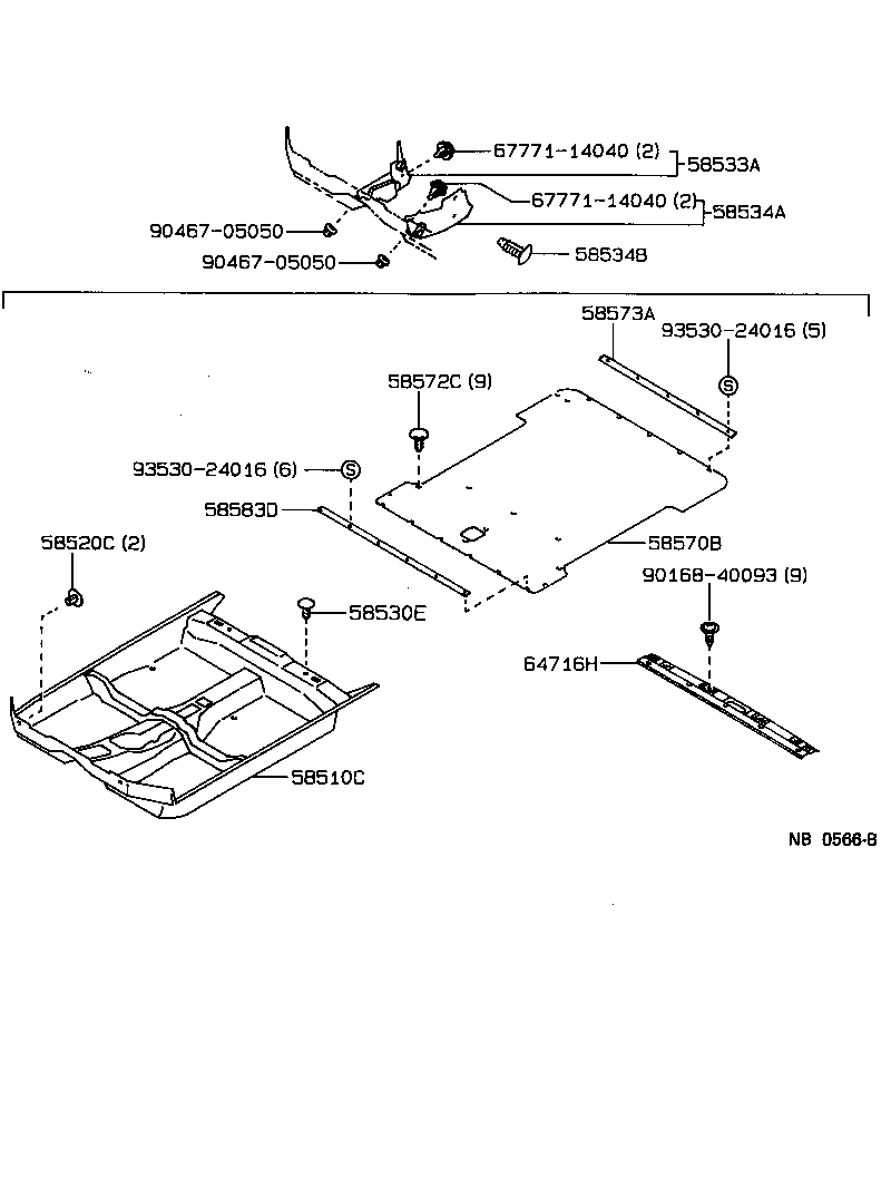 58570-13151-04 MAT ASSY, REAR FLOOR product image