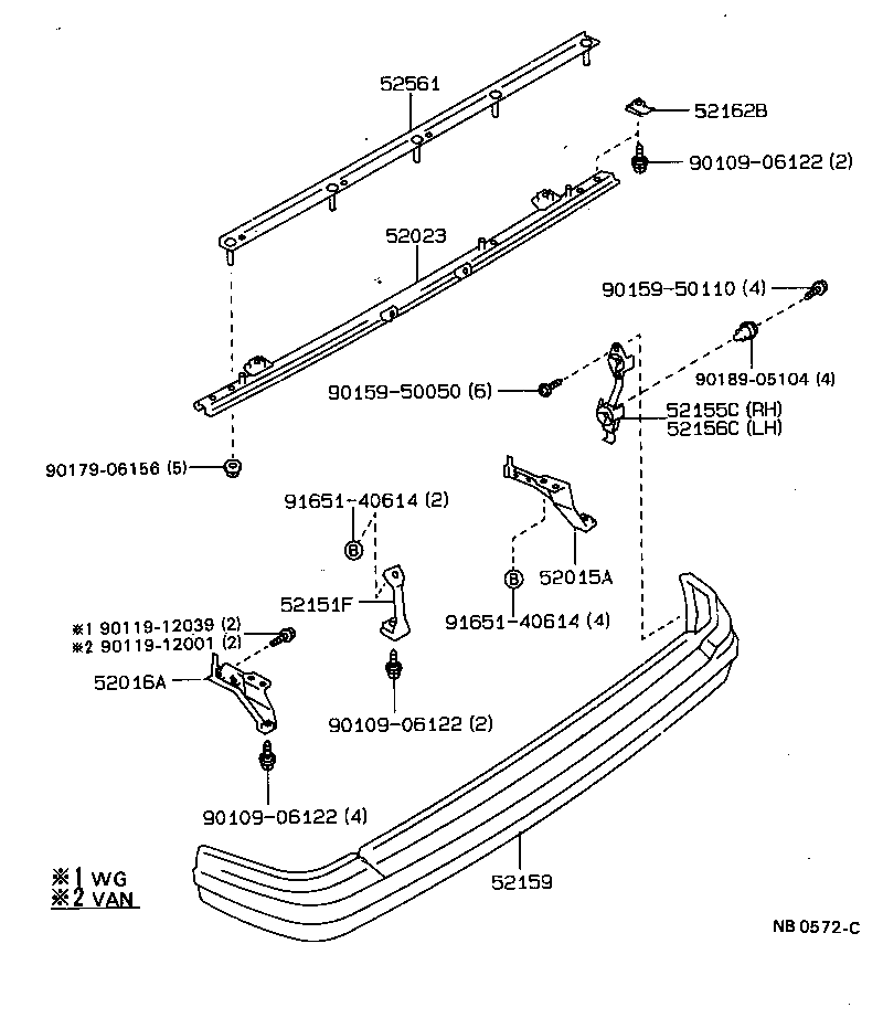 52016-20090 ARM SUB-ASSY, REAR BUMPER, LH product image