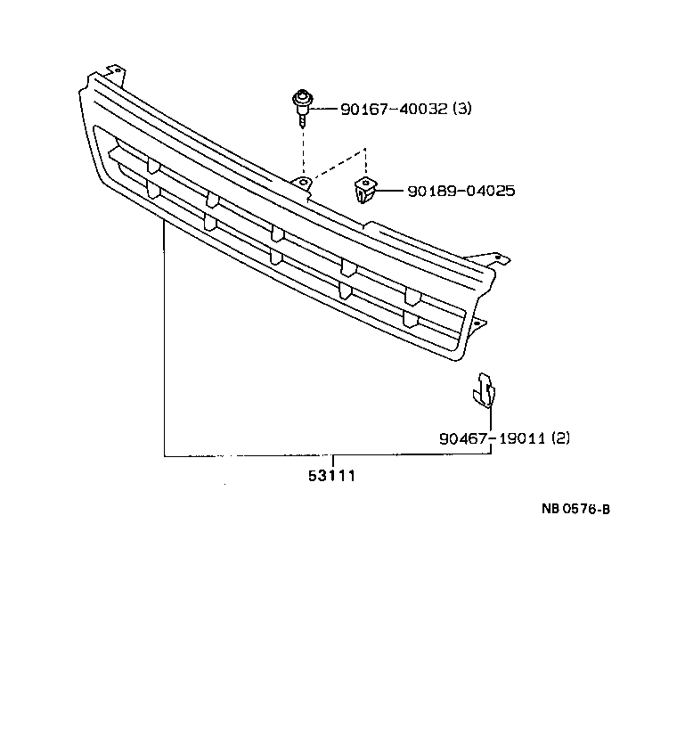 53101-20280 GRILLE, RADIATOR product image