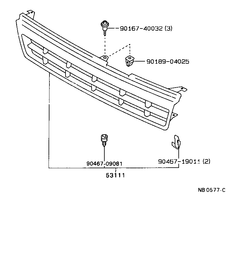 53101-20300-07 GRILLE, RADIATOR product image