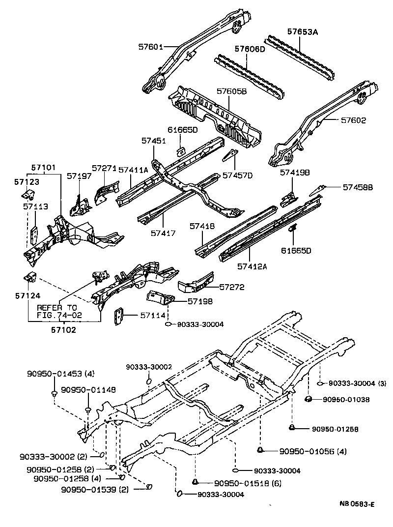 57413-94700 MEMBER, FLOOR SIDE, INNER REAR RH product image