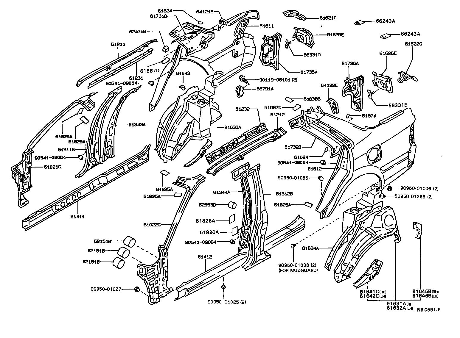 61601-95903 PANEL, QUARTER, RH product image