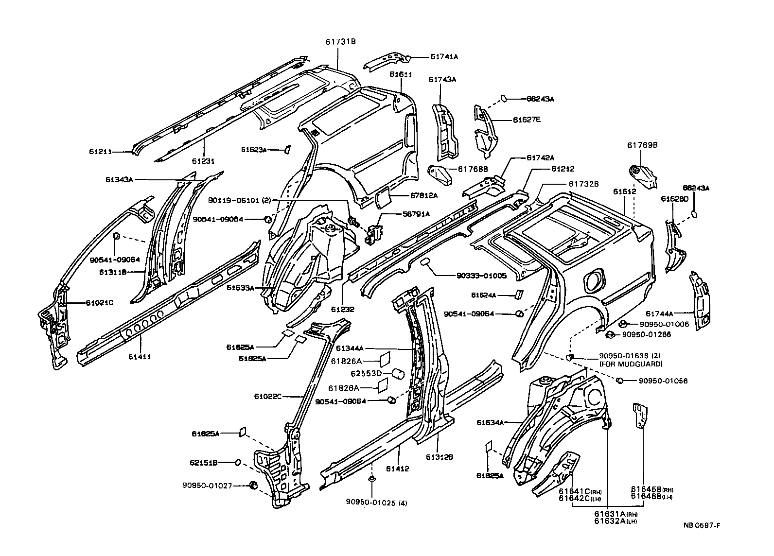 61601-95903 PANEL, QUARTER, RH product image