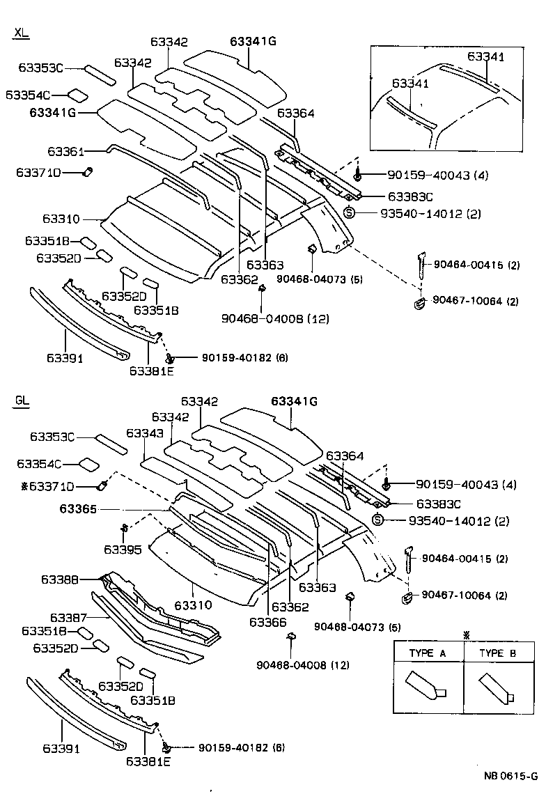 63365-20010 SUPPORT, ROOF HEADLINING, NO.5 product image