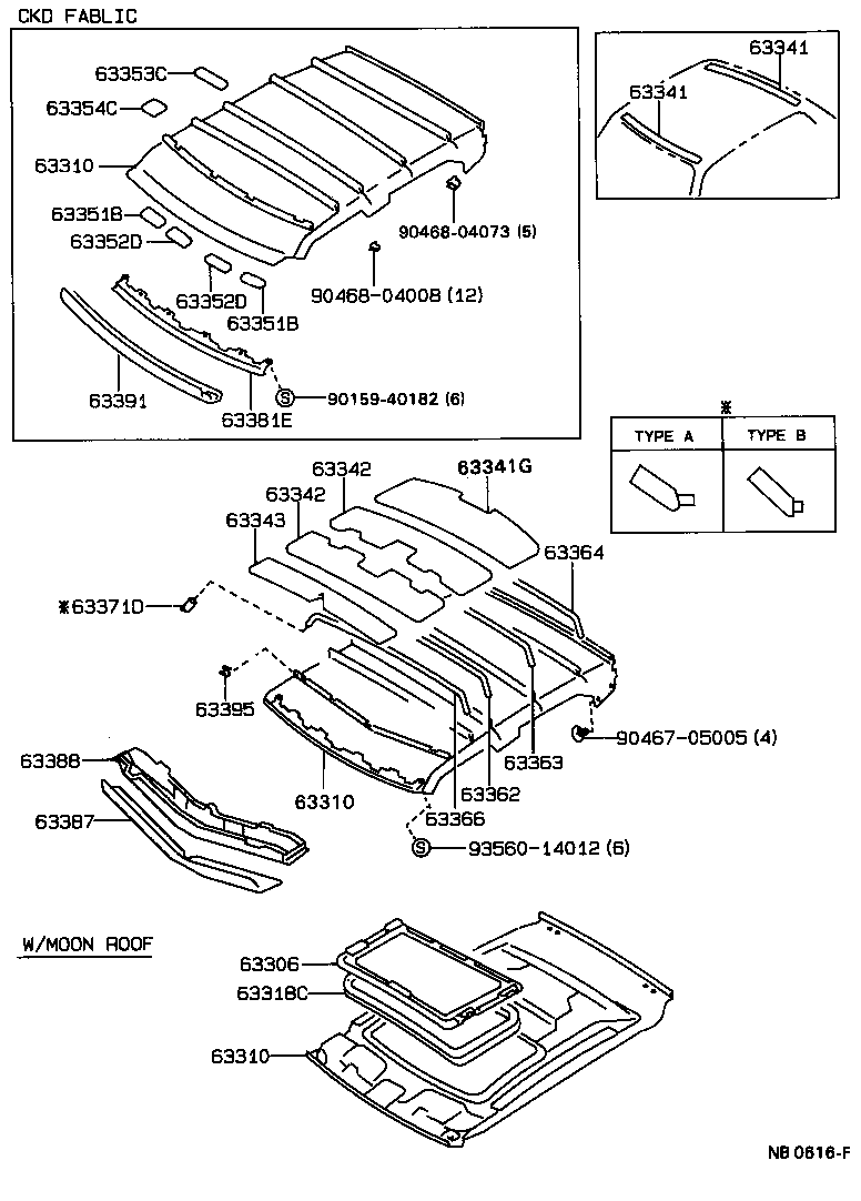 63365-20010 SUPPORT, ROOF HEADLINING, NO.5 product image