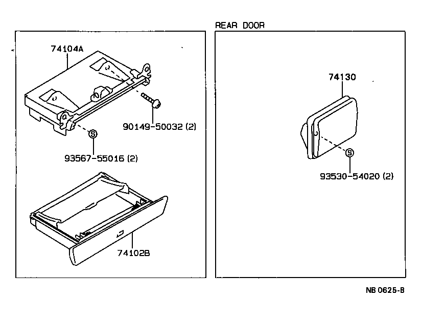 74102-20140-01 BOX SUB-ASSY, FRONT ASH RECEPTACLE product image