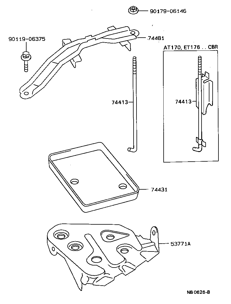 74404-20360 CLAMP, BATTERY HOLD DOWN product image