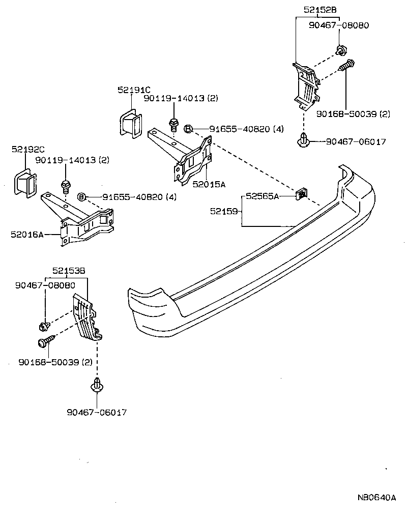 52182-12290 ARM SUB-ASSY, REAR BUMPER, LH product image